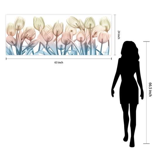 Empire Art Direct 24" x 63" Spring Blooms Frameless Free Floating Printed Tempered Glass Wall Art